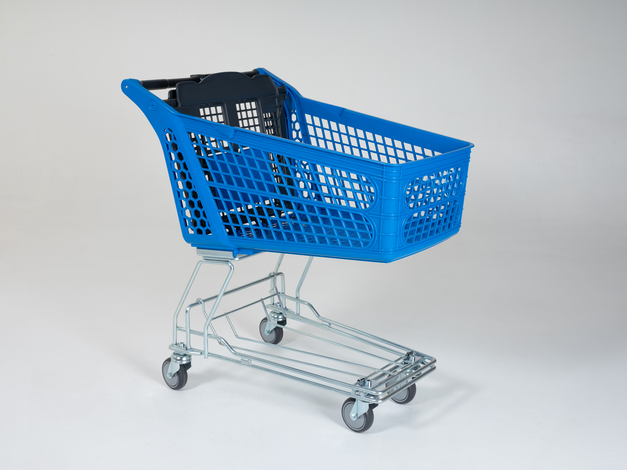 100 LT Tel  Ayak Plastik Market Arabası / Mavi