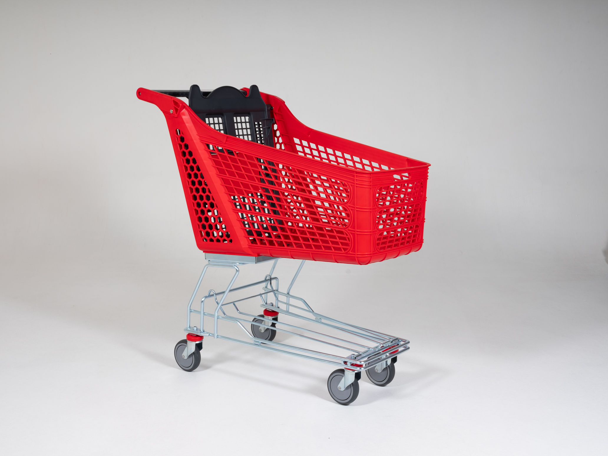150 LT Metal Ayak Plastik Market Arabası / Kırmızı