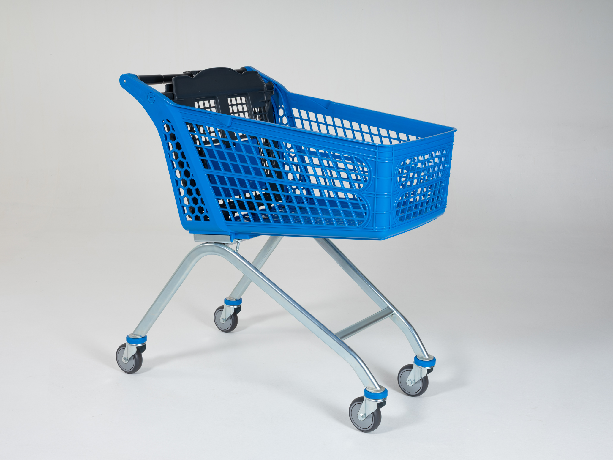 100 LT Profil Ayak Plastik Market Arabası / Mavi