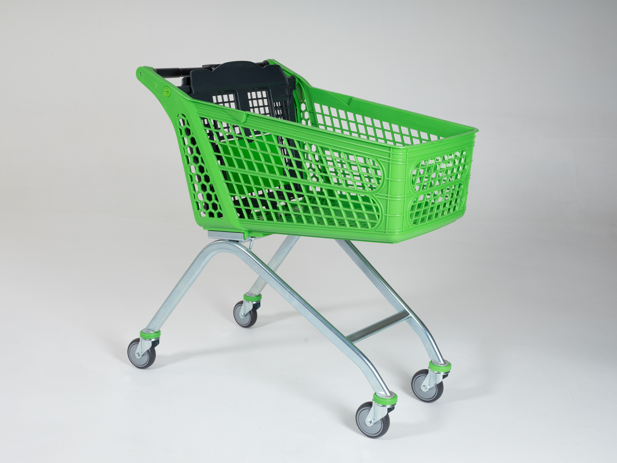 100 LT Profil Ayak Plastik Market Arabası / Yeşil